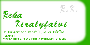 reka kiralyfalvi business card